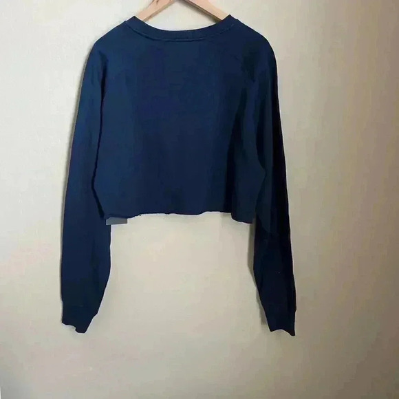 BIRDIEBEE Front Graphic Cropped Knit Sweater Navy - Picture 4 of 8